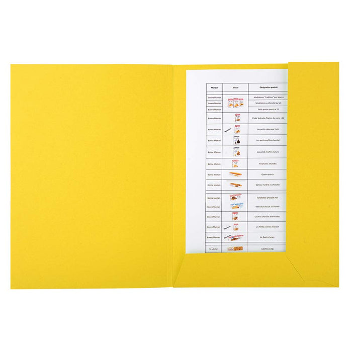 Exacompta 2 Flap Folder 445009E A4 Yellow Cardboard 24 x 32 cm Pack of 50