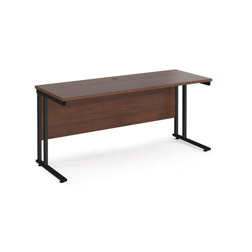 Rectangular Straight Desk with Cantilever Legs Oak Wood Black Maestro 25 1000 x 600 x 725mm