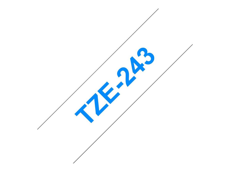 Brother TZe-243 Authentic Label Tape Self Adhesive Blue Print on White 18 mm x 8m