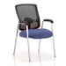 Dynamic Visitor Chair Fixed Armrest Portland Seat Stevia Blue Fabric