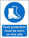 Mandatory Sign Foot Protection Plastic 30 x 20 cm