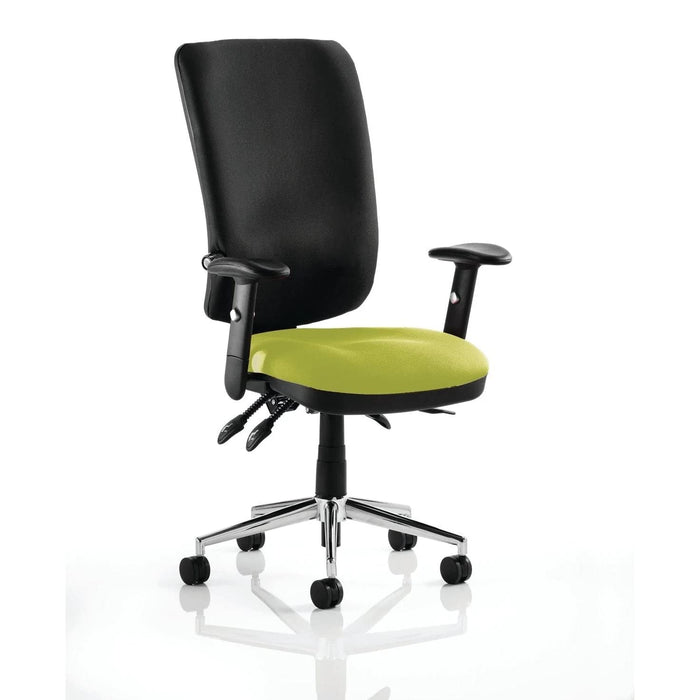 Dynamic Independent Seat & Back Task Operator Chair Height Adjustable Arms Chiro Myrrh Green Seat Without Headrest High Back