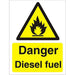 Warning Sign Diesel Fuel Plastic 20 x 15 cm