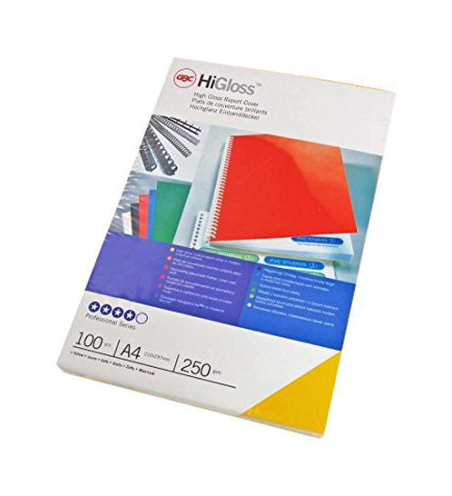 GBC HiGloss Binding Covers A4 Cardboard 250 gsm Red Pack of 100