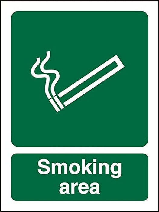 Mandatory Sign Smoking Area Plastic 20 x 15 cm