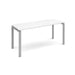 Rectangular Single Desk White Wood Straight Legs Silver Adapt II 1600 x 600 x 725mm