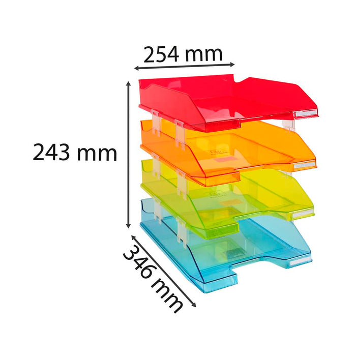 Exacompta Letter Trays Linicolour Harlequin PS Assorted 25.4 x 24.3 cm Pack of 4