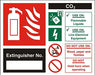 Fire Extinguisher Sign Co2 Extinguisher No. Vinyl 15 x 15 cm