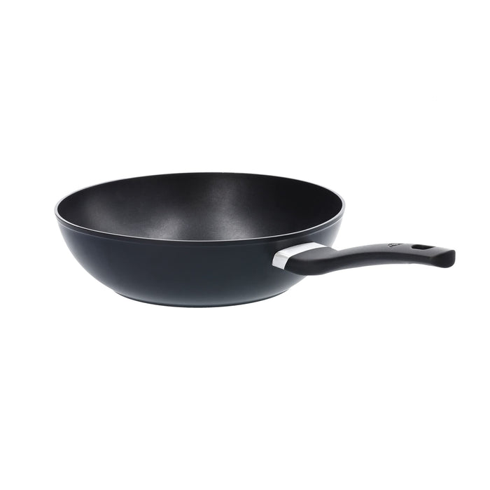 MasterChef Wok Pan Forged Aluminium, Non-Stick Coating Black, Silver 28 cm