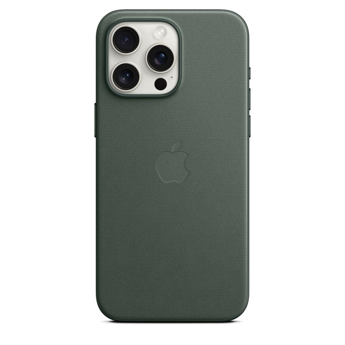 Apple - Back cover for mobile phone - MagSafe compatibility - FineWoven - evergreen - for iPhone 15 Pro Max