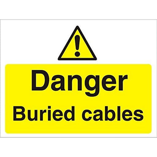 Warning Sign Buried Cables Fluted Board 30 x 40 cm