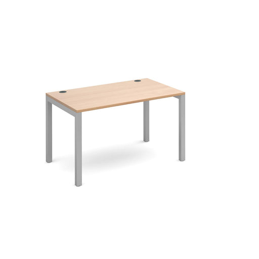 Rectangular Straight Single Desk with Beech Coloured Melamine & Steel Top and Silver Frame 4 Legs Connex 1200 x 800 x 725 mm