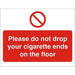 Prohibition Sign Cigarette Ends Plastic 20 x 30 cm