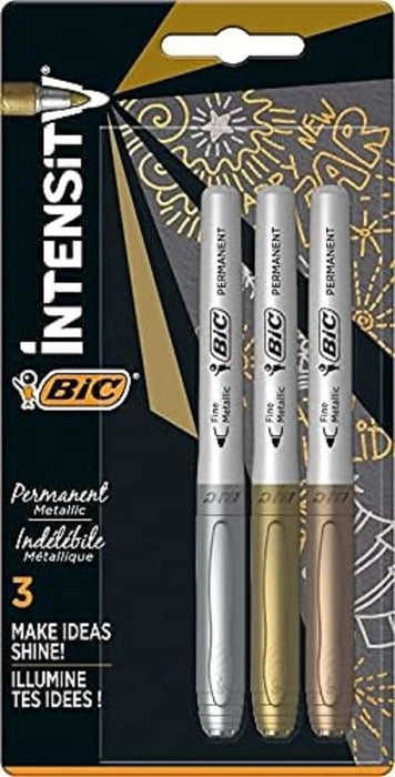 BIC Intensity Permanent Marker Medium Bullet 1.2 mm Assorted Pack of 3