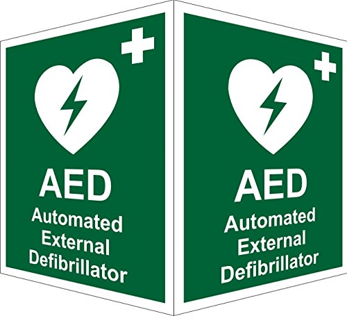 First Aid Sign AED External Plastic 20 x 15 cm