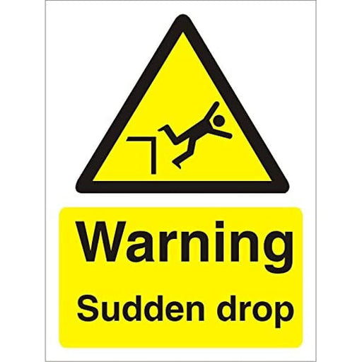 Warning Sign Sudden Drop Vinyl 40 x 30 cm