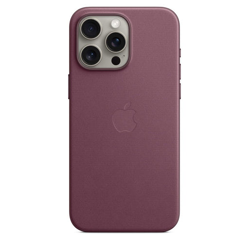 Apple - Back cover for mobile phone - MagSafe compatibility - microtwill, FineWoven - mulberry - for iPhone 15 Pro Max