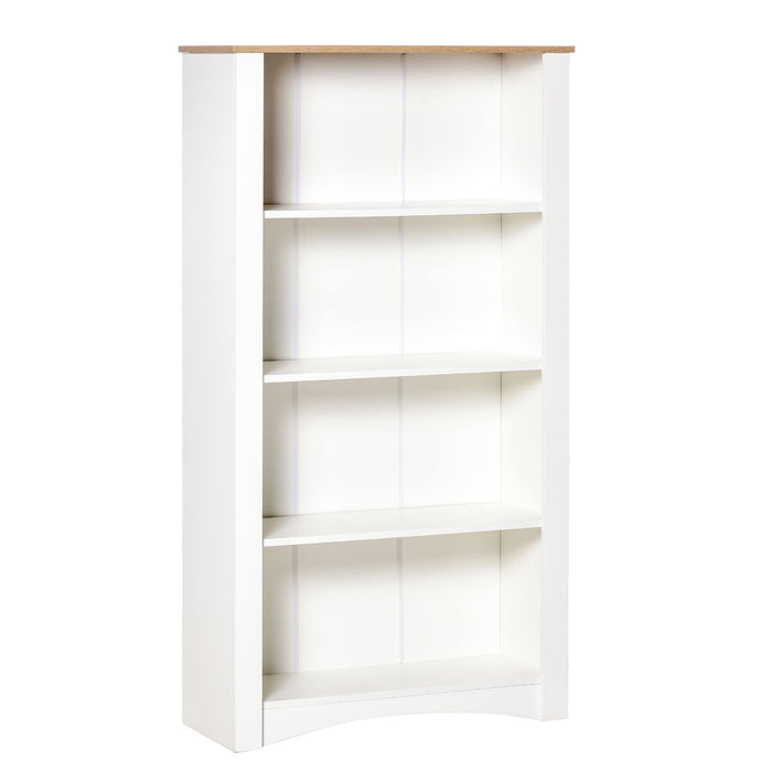 HOMCOM 4-Tier Bookcase Multi-Purpose White 790 x 310 x 1,450 mm