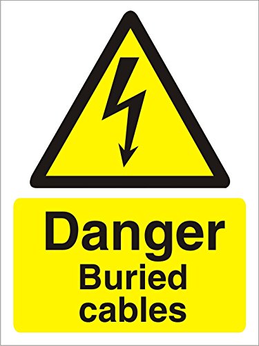 Warning Sign Buried Cables Plastic 40 x 30 cm