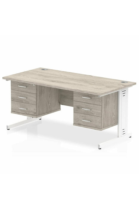 dynamic Ergonomic Desk Impulse MIRDW16FP3FP3WGRY Grey Oak 1600 mm x 800 mm x 730 mm