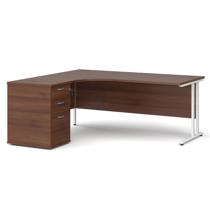 Dams International Desk with Pedestal EBWH18LW 1,800 x 1,626 x 725 mm