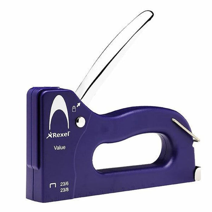 Rexel Value Staple Gun 2101210 Full Strip Blue 23/6, 23/8 Metal, Plastic