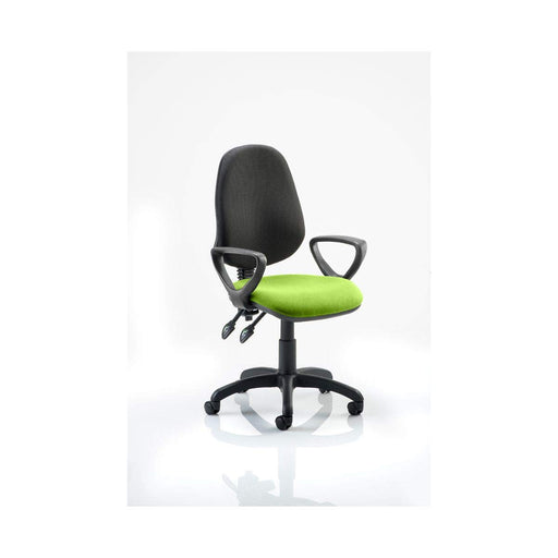 Dynamic Tilt & Lock Task Operator Chair Loop Arms Eclipse Plus II Black Back, Myrrh Green Seat High Back