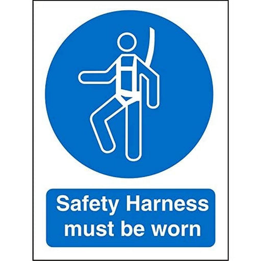 Mandatory Sign Safety Harness Must Be Worn Vinyl 30 x 20 cm