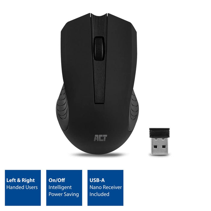 ACT Wireless Mouse AC5105 Suitable for lefthanded people Black