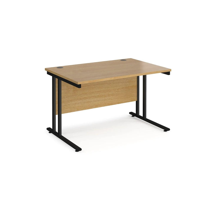 Rectangular Straight Desk with Cantilever Legs Oak Wood Black Maestro 25 1200 x 800 x 725mm