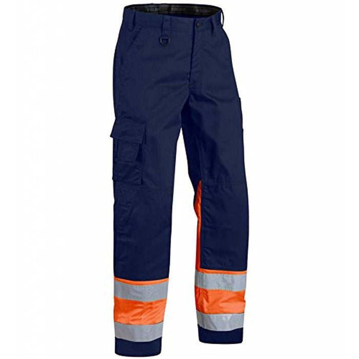 BLÅKLÄDER Trousers 15641811 Cotton, PL (Polyester) Navy Blue, Orange Size 44R