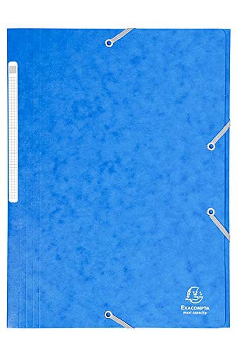 Exacompta 3 Flap Folder 17105H A4 Blue 425gsm Pressboard 24x32cm Pack of 25