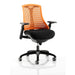 Dynamic Synchro Tilt Task Operator Chair Height Adjustable Arms Flex Orange Back, BLack Seat, Black Frame Without Headrest Medium Back