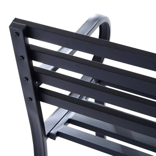 OutSunny Outdoor Garden Bench, Steel-Black