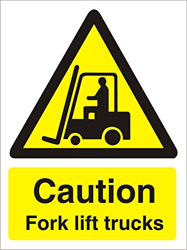 Warning Sign Fork Lift Trucks Plastic 30 x 20 cm