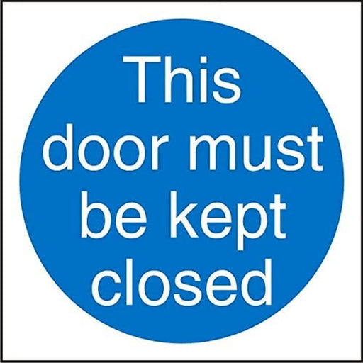 Sign Door Kept Closed Plastic 10 x 10 cm