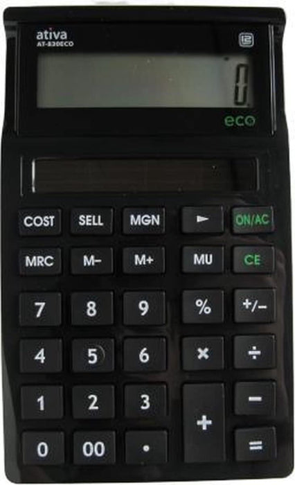 Office Depot Pocket Calculator AT-809 8 Digit Display Dual Power Black, Silver