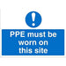 Mandatory Sign PPE Fluted Board 30 x 40 cm