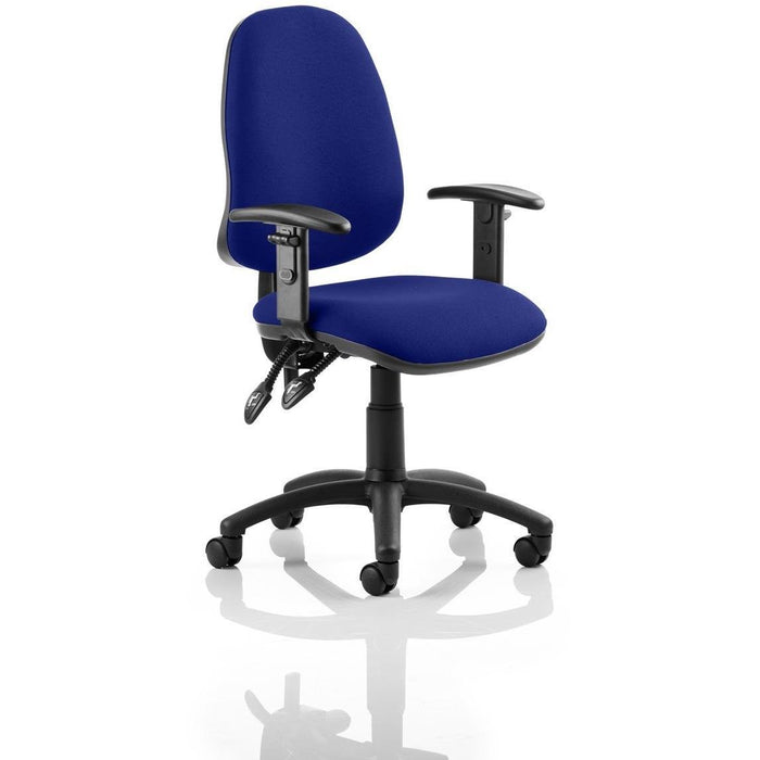 Dynamic Permanent Contact Backrest Task Operator Chair Height Adjustable Arms Eclipse Plus III Maringa Teal Seat High Back