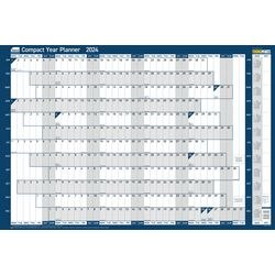 SASCO Compact Annual Planner Unmounted 2024 Landscape Blue English 61 x 40.5 cm