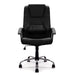 Nautilus Designs Ltd. High Back Leather Faced Executive Armchair with Integral Headrest and Chrome Base