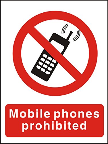 Prohibition Sign Mobile Phones Prohibited PVC 15 x 20 cm