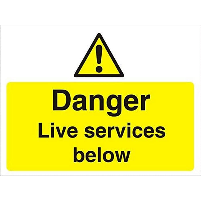 Warning Sign Live Services Fluted Board 45 x 60 cm