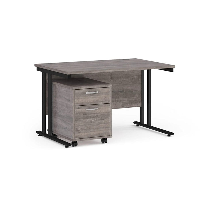 Dams International Straight Desk with 2 Drawer Pedestal SBS214W 1,400 x 800 x 725 mm