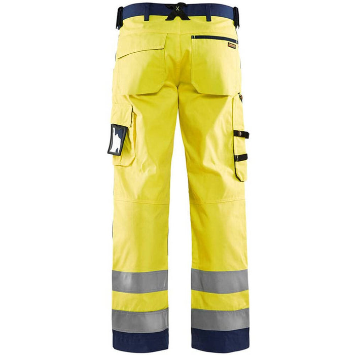 BLÅKLÄDER Trousers 15661811 Cotton, PL (Polyester) Yellow, Navy Blue Size 34R