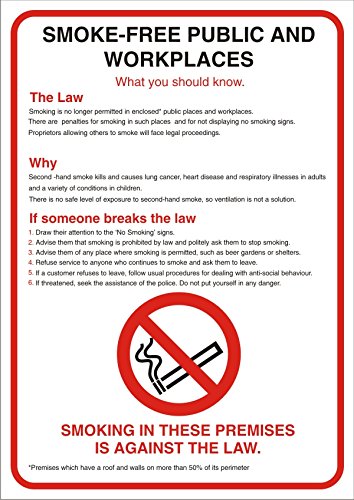 Prohibition Sign No Smoking Vinyl 42 x 59.4 cm