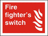 Fire Sign Fire Fighter's Switch Vinyl 15 x 20 cm