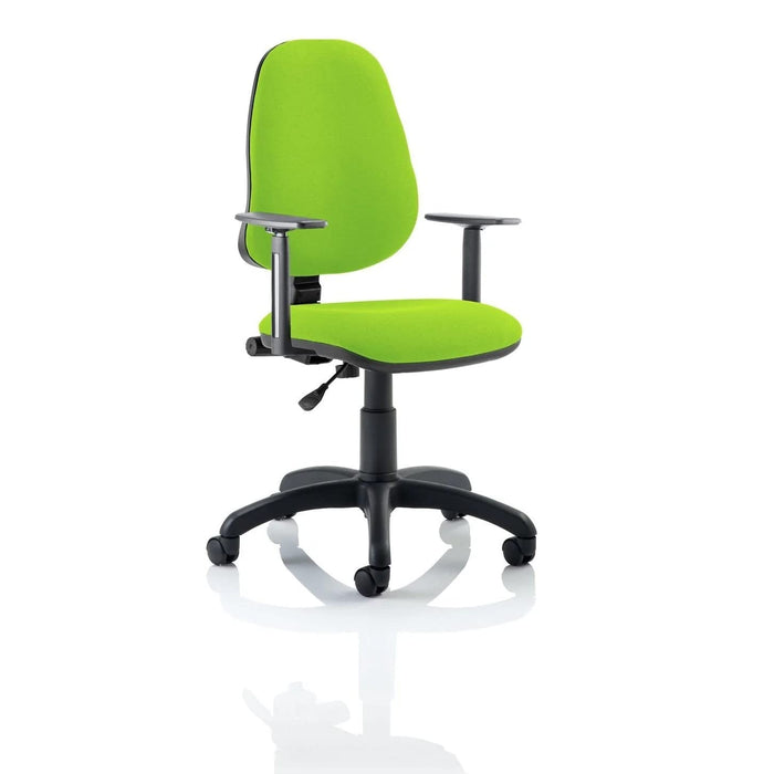 Dynamic Permanent Contact Backrest Task Operator Chair Height Adjustable Arms Eclipse I Myrrh Green Seat Without Headrest High Back