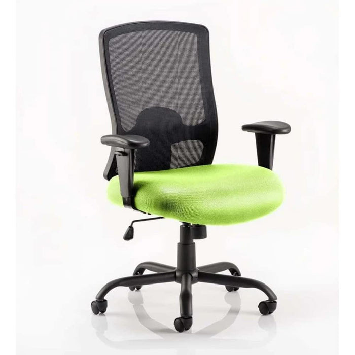 Dynamic Tilt & Lock Heavy Duty Chair Height Adjustable Arms Portland HD Myrrh Green Seat Without Headrest High Back