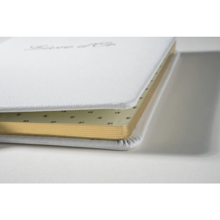 Exacompta Guest Book Cardboard, Leather White 4712E 23 (W) x 27 (D) x 3.8 (H) cm